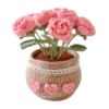 pink rose pot ornament close detail