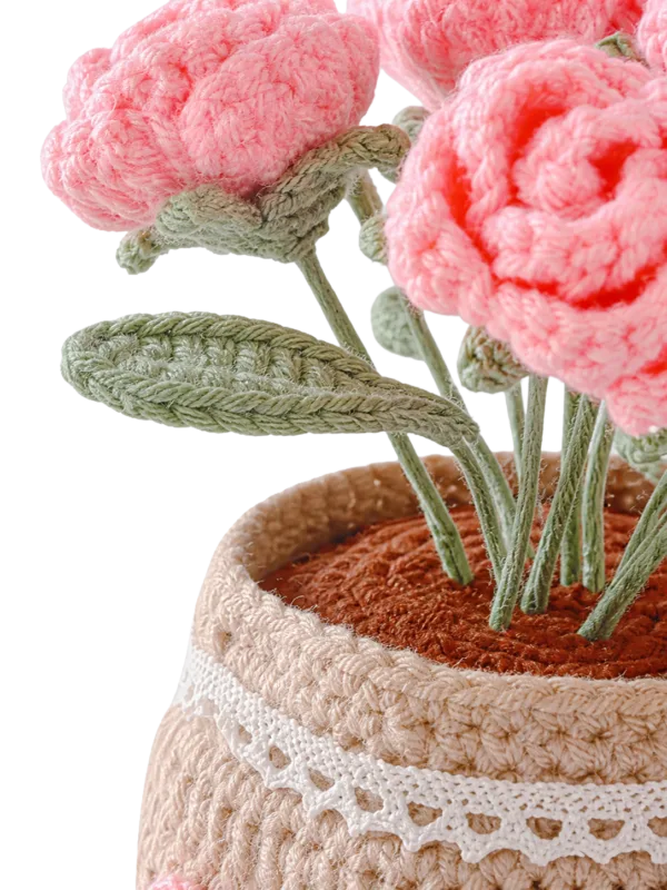 pink rose pot ornament detail