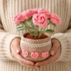pink rose pot ornament display view