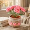 pink rose pot ornament product view