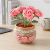 pink rose pot ornament texture view