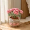 pink rose pot ornament top view