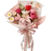 pink tulip daisy gift bouquet front view