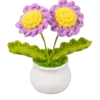 purple double flower pot decoration front view