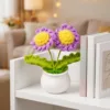 purple double flower pot decoration lifestyle scene
