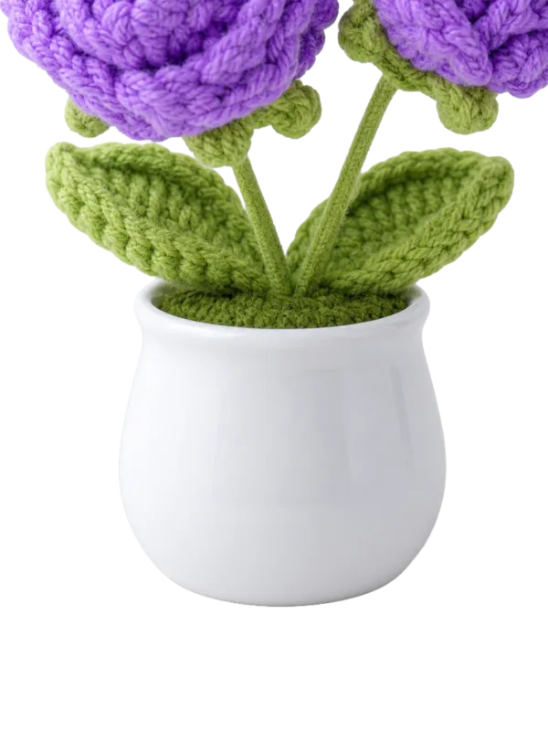 purple flower white pot ornament gift view