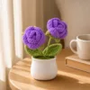 purple flower white pot ornament lifestyle scene