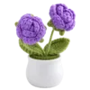 purple flower white pot ornament main image