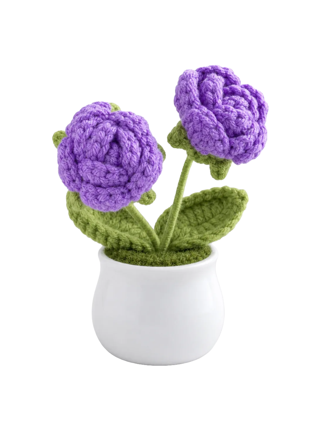 purple flower white pot ornament main image