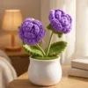 purple flower white pot ornament texture view
