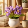 purple forget me not pot ornament styled view