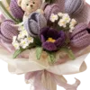 purple tulip daisy gift bouquet close up detail