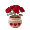 red rose pot ornament detail view