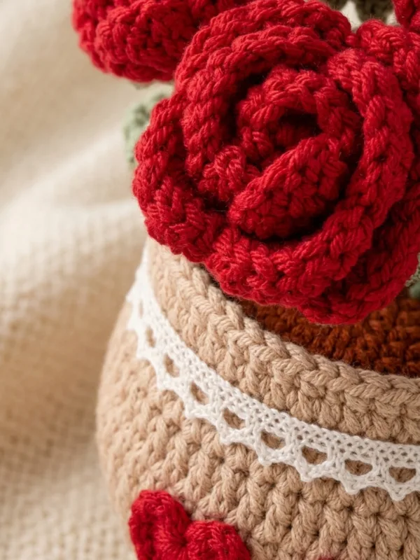 red rose pot ornament gift view