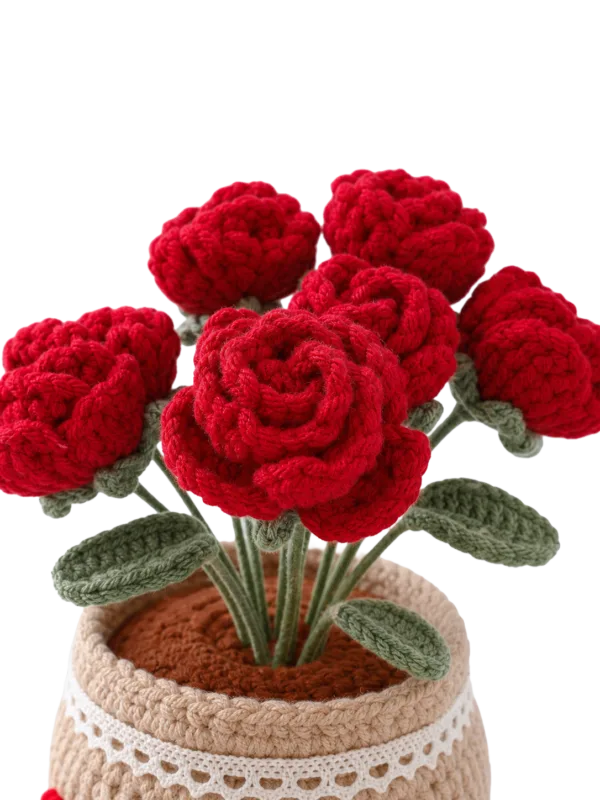 red rose pot ornament main image