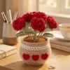 red rose pot ornament styled view