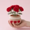 red rose pot ornament texture view