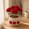 red rose pot ornament top view