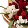 ruby tulip bear gift bouquet close up detail