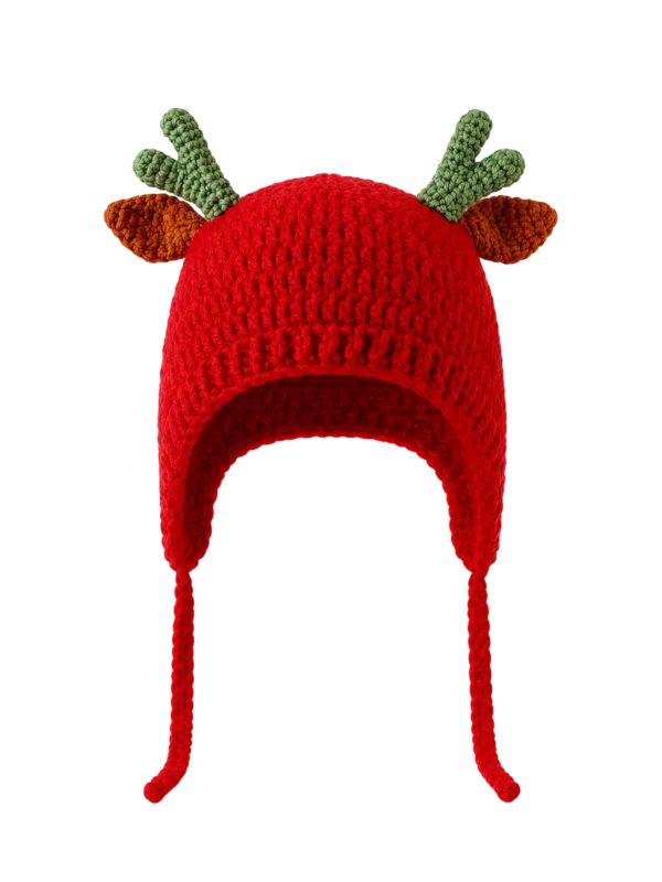 rudolph antler earflap hat angled view