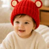 scarlet bear ear beanie hanging display