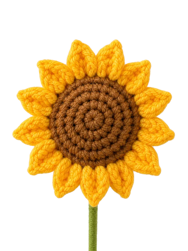 single sunflower white planter ornament close up detail