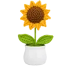 single sunflower white planter ornament detail view