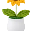 single sunflower white planter ornament main image
