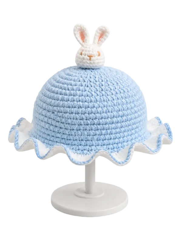 sky bunny ruffle sun hat front view