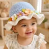 sky meadow floral ruffle sun hat hanging display