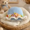sky meadow floral ruffle sun hat lifestyle scene