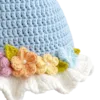 sky meadow floral ruffle sun hat side view