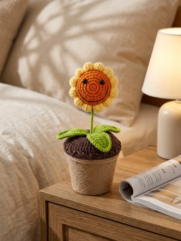 smiling sunflower planter ornament gift view