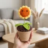 smiling sunflower planter ornament product view