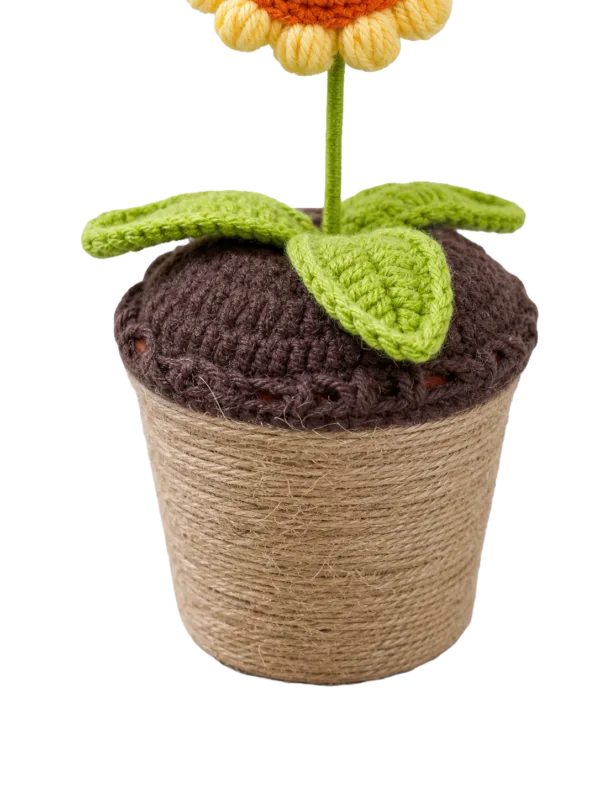smiling sunflower planter ornament soft detail