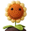 smiling sunflower planter ornament texture view