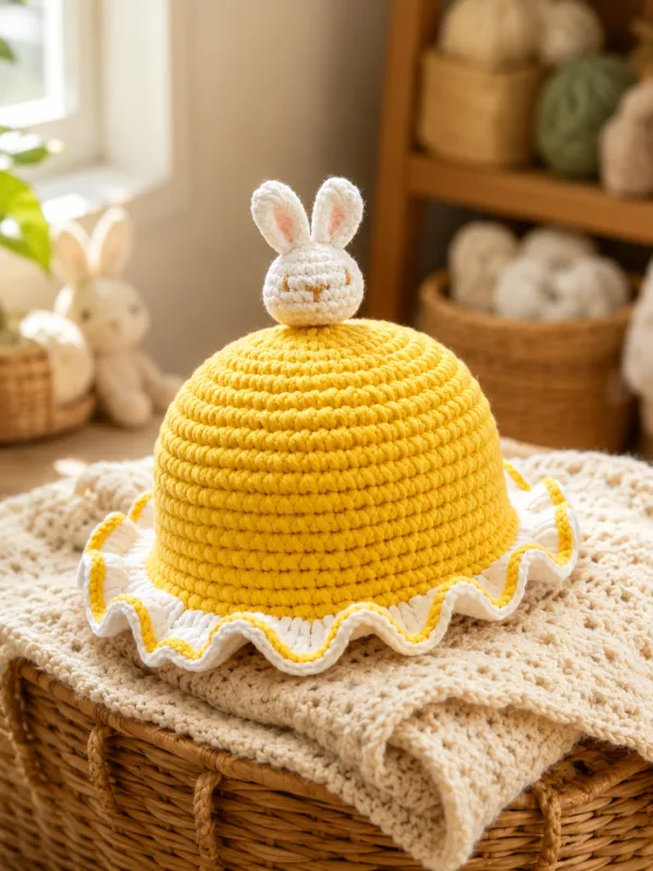 sunny bunny ruffle sun hat lifestyle scene
