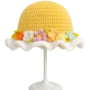 sunshine meadow floral ruffle sun hat front view