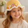 sunshine meadow floral ruffle sun hat hanging display