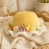 sunshine meadow floral ruffle sun hat lifestyle scene