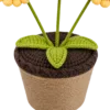triple smiling sunflower planter ornament close detail