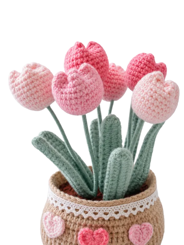 tulip pot ornament close up detail