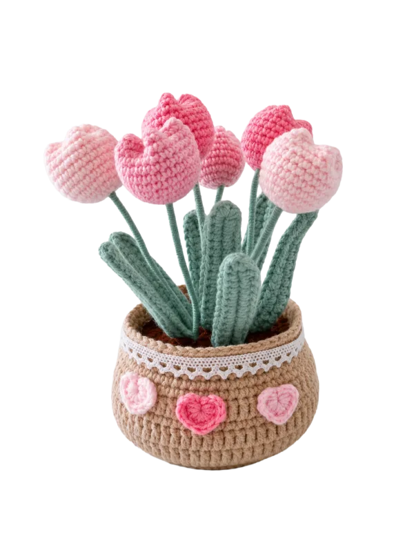 tulip pot ornament texture view