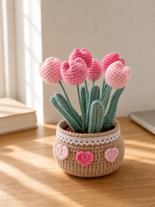 tulip pot ornament top view