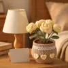 yellow rose pot ornament display view