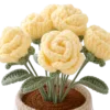 yellow rose pot ornament main image