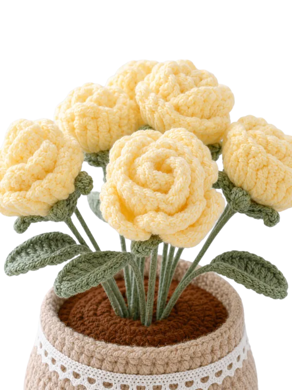 yellow rose pot ornament main image