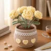 yellow rose pot ornament styled view