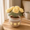 yellow rose pot ornament top view